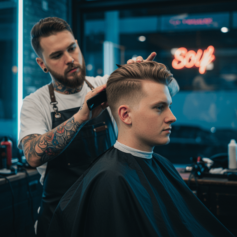 Low Fade Skin Haircut Ideas for Men | 2025 21 low fade skin haircut , A close-up of a man with a low fade skin haircut, showcasing a clean, gradual taper from the sides to the skin and a textured, stylish hairstyle on top.